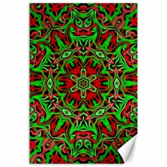 Christmas Kaleidoscope Pattern Canvas 24  X 36  by Wegoenart