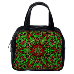 Christmas Kaleidoscope Pattern Classic Handbag (one Side) by Wegoenart