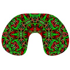 Christmas Kaleidoscope Pattern Travel Neck Pillows by Wegoenart