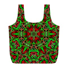 Christmas Kaleidoscope Pattern Full Print Recycle Bag (l) by Wegoenart