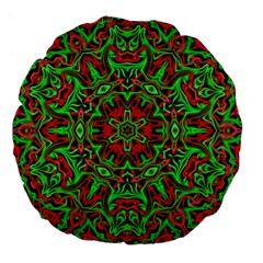 Christmas Kaleidoscope Pattern Large 18  Premium Flano Round Cushions by Wegoenart