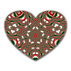 Christmas Kaleidoscope Heart Mousepads