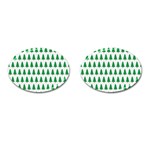 Christmas Background Christmas Tree Cufflinks (Oval) Front(Pair)