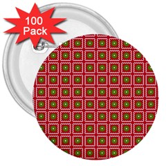 Christmas Paper Wrapping 3  Buttons (100 Pack)  by Wegoenart