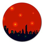 City Light Night Lights Evening Round Mousepads Front