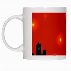 City Light Night Lights Evening White Mugs by Wegoenart