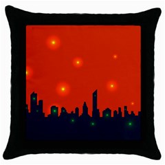 City Light Night Lights Evening Throw Pillow Case (black) by Wegoenart