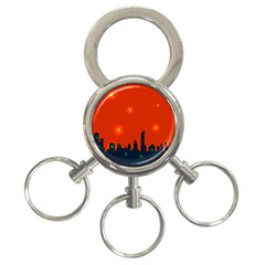 City Light Night Lights Evening 3-ring Key Chains by Wegoenart