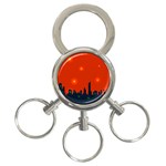 City Light Night Lights Evening 3-Ring Key Chains Front