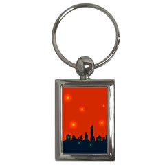 City Light Night Lights Evening Key Chains (rectangle)  by Wegoenart