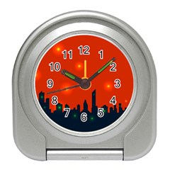 City Light Night Lights Evening Travel Alarm Clock by Wegoenart