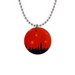 City Light Night Lights Evening 1  Button Necklace by Wegoenart