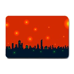 City Light Night Lights Evening Small Doormat  by Wegoenart