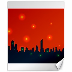 City Light Night Lights Evening Canvas 11  X 14  by Wegoenart