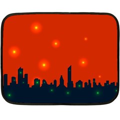 City Light Night Lights Evening Fleece Blanket (mini) by Wegoenart