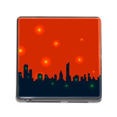 City Light Night Lights Evening Memory Card Reader (square 5 Slot) by Wegoenart