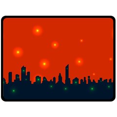 City Light Night Lights Evening Fleece Blanket (large)  by Wegoenart