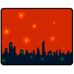 City Light Night Lights Evening Fleece Blanket (medium)  by Wegoenart