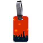 City Light Night Lights Evening Luggage Tags (Two Sides) Back