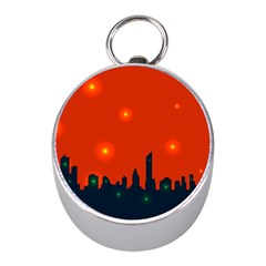 City Light Night Lights Evening Mini Silver Compasses by Wegoenart