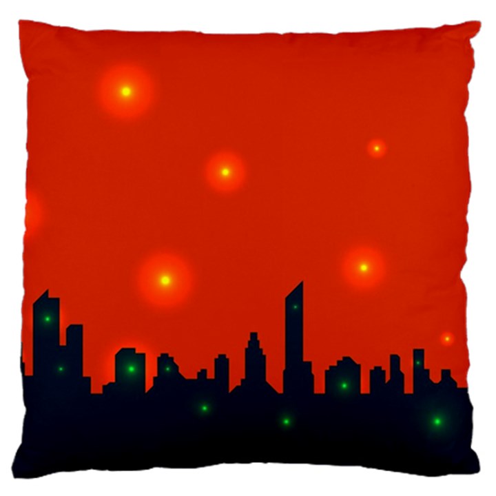 City Light Night Lights Evening Large Flano Cushion Case (One Side)