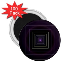 Fractal Square Modern Purple 2 25  Magnets (100 Pack)  by Wegoenart