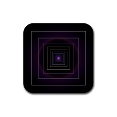 Fractal Square Modern Purple Rubber Coaster (square)  by Wegoenart