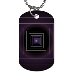 Fractal Square Modern Purple Dog Tag (one Side) by Wegoenart