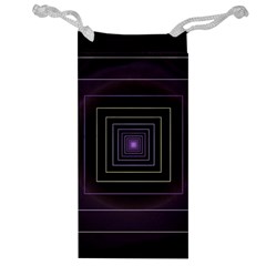 Fractal Square Modern Purple Jewelry Bag by Wegoenart