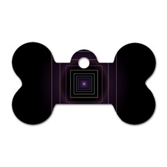 Fractal Square Modern Purple Dog Tag Bone (one Side) by Wegoenart