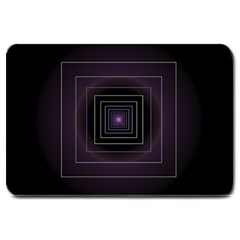 Fractal Square Modern Purple Large Doormat  by Wegoenart