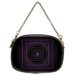 Fractal Square Modern Purple Chain Purse (two Sides) by Wegoenart