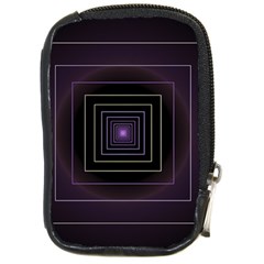 Fractal Square Modern Purple Compact Camera Leather Case by Wegoenart