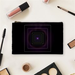 Fractal Square Modern Purple Cosmetic Bag (medium) by Wegoenart