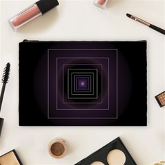 Fractal Square Modern Purple Cosmetic Bag (large) by Wegoenart