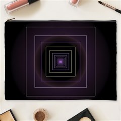 Fractal Square Modern Purple Cosmetic Bag (xxxl) by Wegoenart