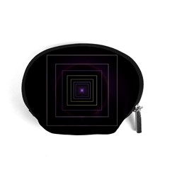 Fractal Square Modern Purple Accessory Pouch (small) by Wegoenart