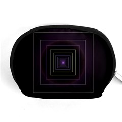 Fractal Square Modern Purple Accessory Pouch (medium) by Wegoenart