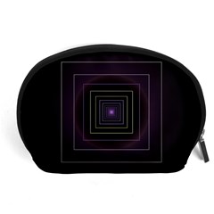 Fractal Square Modern Purple Accessory Pouch (large) by Wegoenart