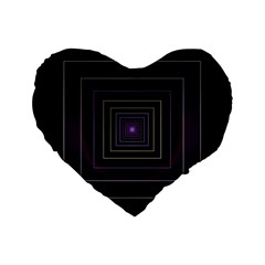 Fractal Square Modern Purple Standard 16  Premium Flano Heart Shape Cushions by Wegoenart