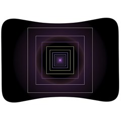 Fractal Square Modern Purple Velour Seat Head Rest Cushion by Wegoenart