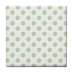 Green Dots Modern Pattern Paper Tile Coasters by Wegoenart