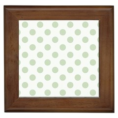 Green Dots Modern Pattern Paper Framed Tiles by Wegoenart