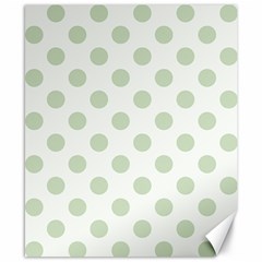 Green Dots Modern Pattern Paper Canvas 8  X 10  by Wegoenart