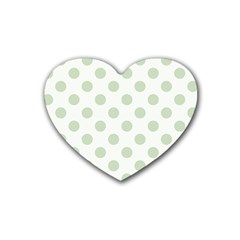 Green Dots Modern Pattern Paper Heart Coaster (4 Pack)  by Wegoenart