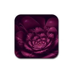 Fractal Blossom Flower Bloom Rubber Coaster (square)  by Wegoenart