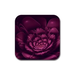 Fractal Blossom Flower Bloom Rubber Square Coaster (4 Pack)  by Wegoenart