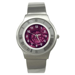 Fractal Blossom Flower Bloom Stainless Steel Watch by Wegoenart