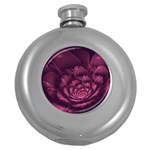 Fractal Blossom Flower Bloom Round Hip Flask (5 oz) Front