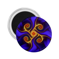 Fractal Neon Blue Bright Fantasy 2 25  Magnets by Wegoenart